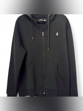 Polo Ralph Lauren Double-Knit Full-Zip Hoodie Black XL – NWOT